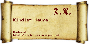 Kindler Maura névjegykártya